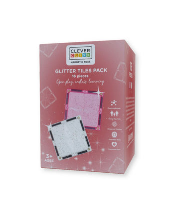 Glitter Tiles Pack Transparent / Pink | 16 stuks